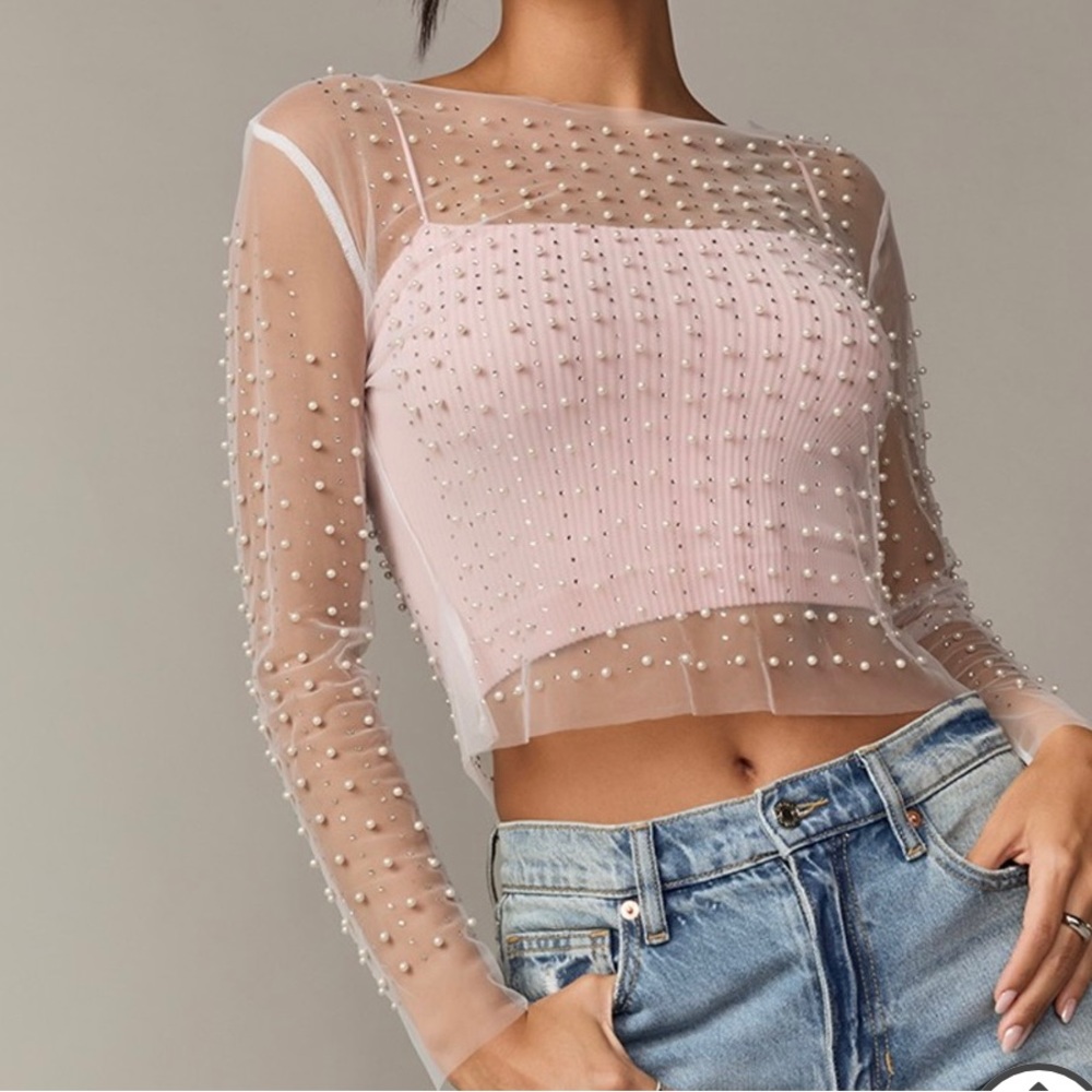 Pearl Mesh Top